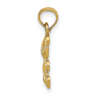 14k Yellow Gold 2-D Teddy Bear Pendant
