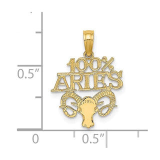 14k Yellow Gold 100% Aries Pendant