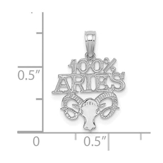 14k White Gold 100% ARIES Pendant