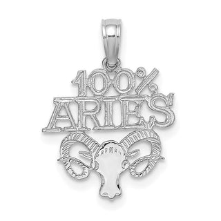 14k White Gold 100% ARIES Pendant