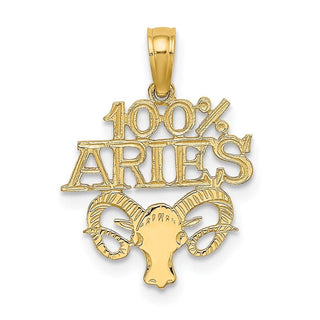 14k Yellow Gold 100% Aries Pendant
