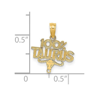 14k Yellow Gold 100% Taurus Pendant