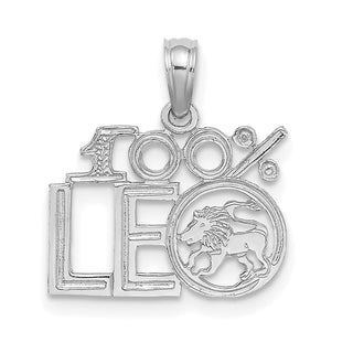 14k White Gold 100% LEO Pendant