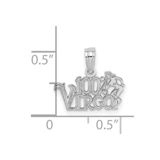 14k White Gold 100% VIRGO Pendant