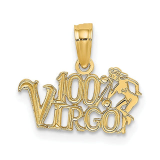 14k Yellow Gold 100% Virgo Pendant