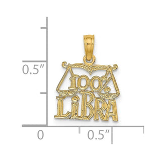 14k Yellow Gold 100% Libra Pendant