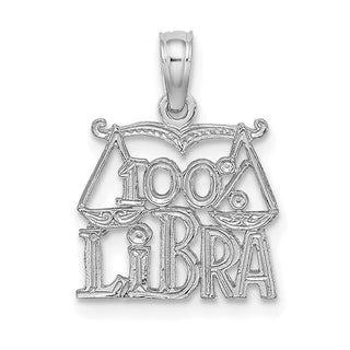 14k White Gold 100% LIBRA Pendant