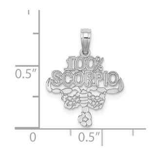 14k White Gold 100% SCORPIO Pendant