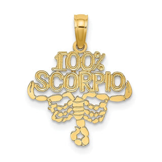 14k Yellow Gold 100% Scorpio Pendant