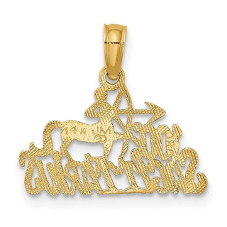 14k Yellow Gold 100% Sagittarius Pendant