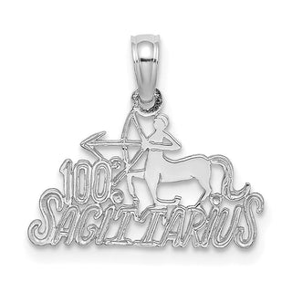 14k White Gold 100% SAGITTARIUS Pendant