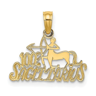14k Yellow Gold 100% Sagittarius Pendant