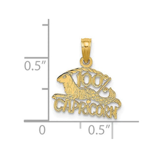 14k Yellow Gold 100% Capricorn Pendant