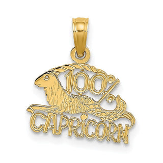 14k Yellow Gold 100% Capricorn Pendant