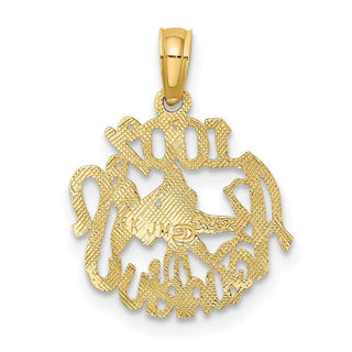 14k Yellow Gold 100% Aquarius Pendant D4064