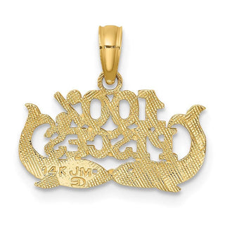 14k Yellow Gold 100% PISCES Pendant D4065
