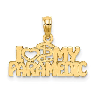 14k Yellow Gold I Heart My Paramedic Pendant