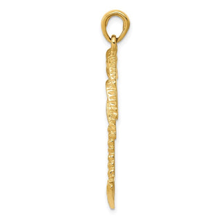 14k Yellow Gold Large Palm Tree Pendant