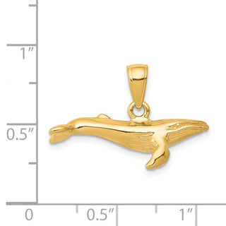 14k Yellow Gold 3-D Humpback Whale Pendant