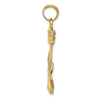 14k Yellow Gold 2-D Anchor w/Rope Pendant