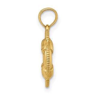 14k Yellow Gold 3D Lifesaver Pendant