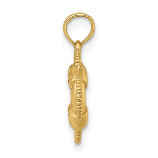 14k Yellow Gold 3D Lifesaver Charm
