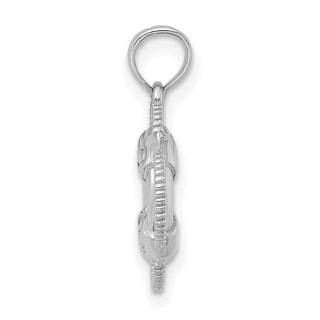 14k White Gold 3D Lifesaver Pendant
