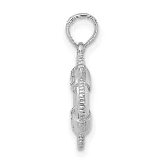 14k White Gold 3D Lifesaver Pendant