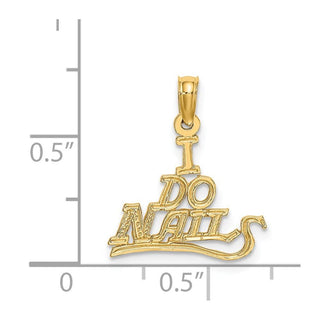 14k Yellow Gold I Do Nails Pendant