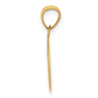 14k Yellow Gold Polished Flat-Backed Moon w/Three Stars Pendant