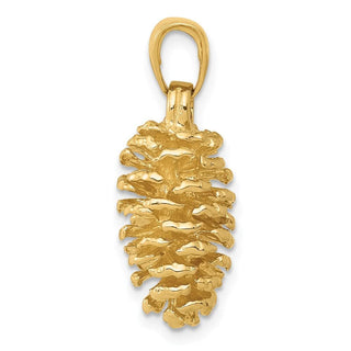14k Yellow Gold 3-D Pinecone Pendant