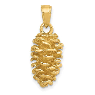 14k Yellow Gold 3-D Pinecone Pendant