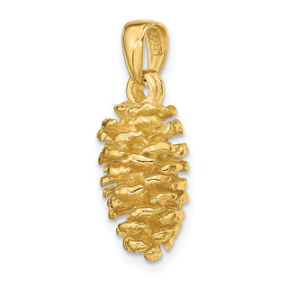 14k Yellow Gold 3-D Pinecone Pendant