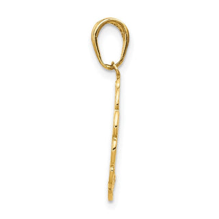 14k Yellow Gold Hummingbird w/Flower In Frame Pendant