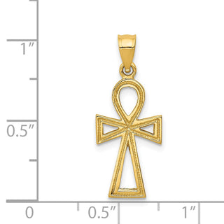 14k Yellow Gold Ankh Cross Pendant D42