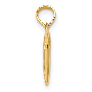 14k Yellow Gold Best Friend On Heart w/Cut-Out Paw Pendant