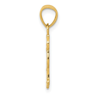 14k Yellow Gold I Heart My Cat On Reverse Cat Pendant