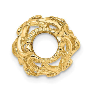 14k Yellow Gold 3-D Cut-Out Flower Barrel Slide Bead