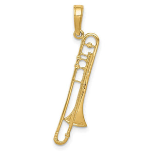 14k Yellow Gold Trombone Pendant