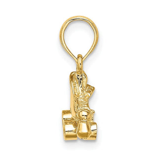14k Yellow Gold 3-D Roller Skate Pendant D4267