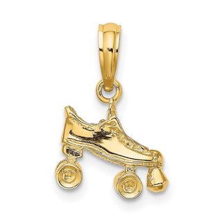 14k Yellow Gold 3-D Roller Skate Pendant D4267
