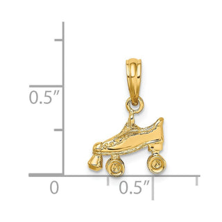 14k Yellow Gold 3-D Roller Skate Pendant D4267