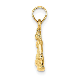 14k Yellow Gold Snowboarder Pendant