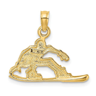 14k Yellow Gold Snowboarder Pendant