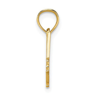 14k Yellow Gold I Love Hockey Pendant