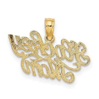 14k Yellow Gold Hockey Mom Pendant