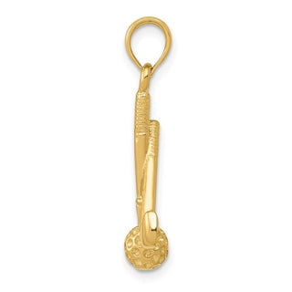 14k Yellow Gold 3-D Clubs and Ball Pendant