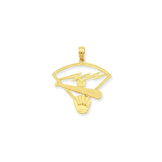 14k Yellow Gold Baseball Diamond Pendant