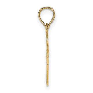 14k Yellow Gold I Heart Football Pendant D4294
