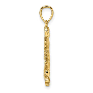 14k Yellow Gold Boy Soccer Player Running With Ball Pendant